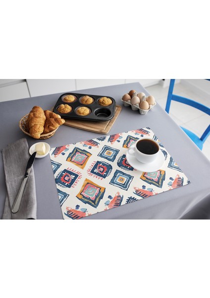 Sofralar Için Renkli Desenli Supla