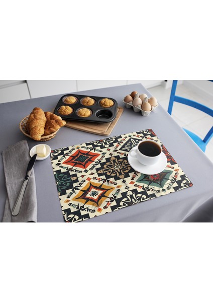 Canlı Renkli Desenli Amerikan Servisi