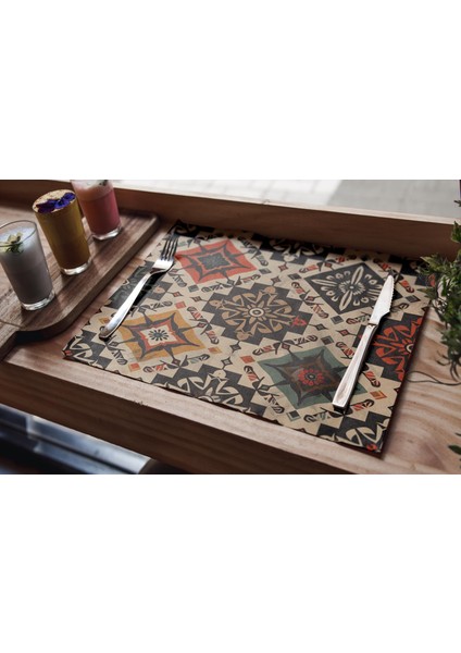 Canlı Renkli Desenli Amerikan Servisi modelleri