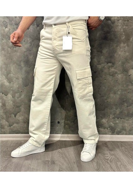 Lisbon Denim Street Baggy Kargo Cep Straight Yandan Cepli Kot Erkek Jean Pantolon modelleri