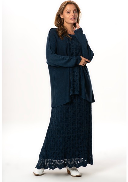 Uzun Kol Elvan Sonbahar ve Kışlık Triko Bluz Lacivert Lcvt fırsatları