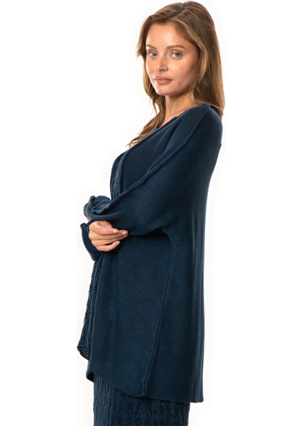 Uzun Kol Elvan Sonbahar ve Kışlık Triko Bluz Lacivert Lcvt indirimleri