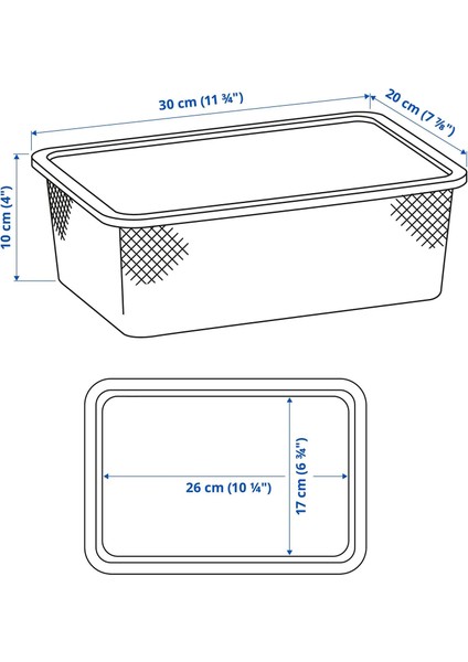 Trofast Saklama Kutusu Koyu Gri 20 x 30 x 10 cm fiyatları