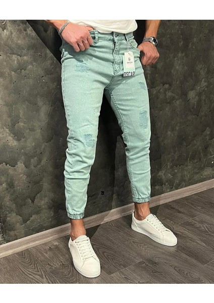 Dominic Denim Paca Lastik Lazer Işlemli Regular Straight Erkek Jean Pantolon fiyatları