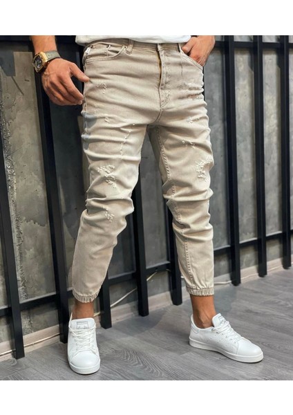 Dominic Denim Paca Lastik Lazer Işlemli Regular Straight Erkek Jean Pantolon fırsatları