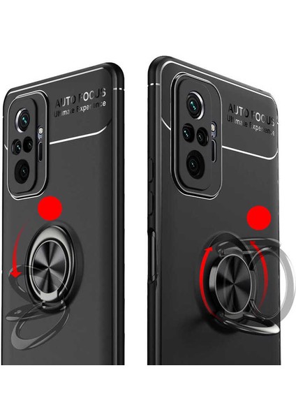 Xiaomi Redmi Note 10 Pro Kılıf Senk Ravel Silikon Kapak-Siyah-Kırmızı fırsatları