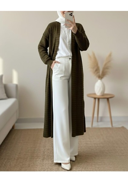 Zikzak Desenli Uzun Triko Hırka fiyatları