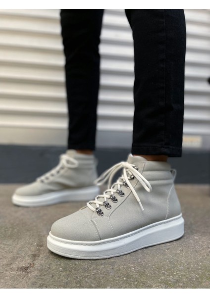 Atto Bağcıklı Ortopedik Taban Süet Erkek Spor Bot SBT - Gri