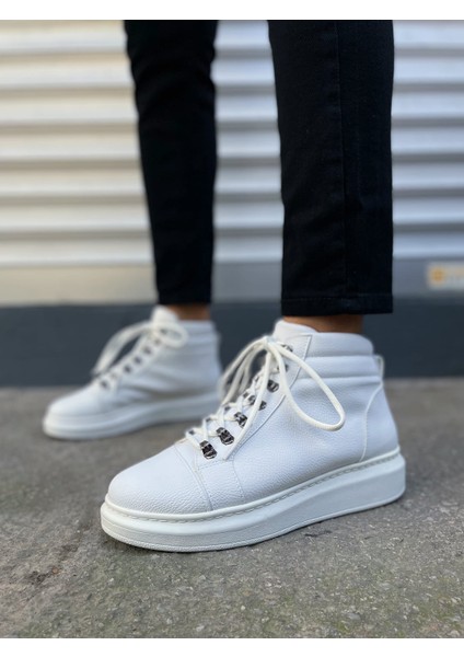 Atto Bağcıklı Ortopedik Taban Cilt Erkek Spor Bot CBT - Beyaz fiyatları