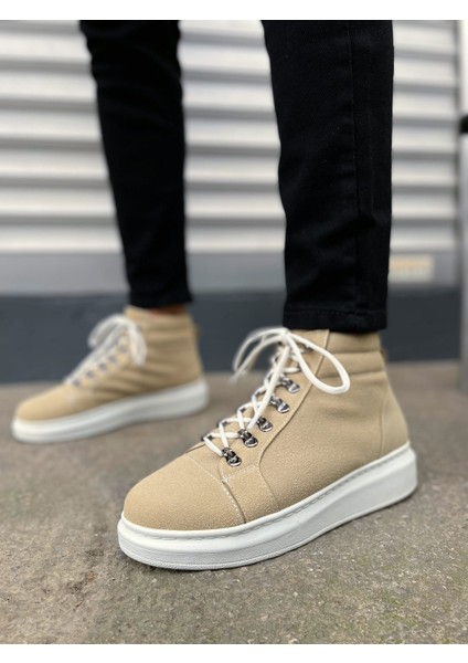 Atto Bağcıklı Ortopedik Taban Süet Erkek Spor Bot SBT - Krem modelleri