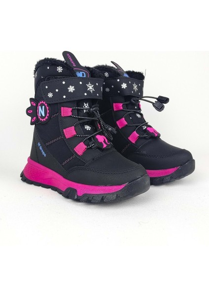 Çocuk Bot Içi Kürklü Kaymaz Taban Bantlı Ortopedik - Fuşya - 30