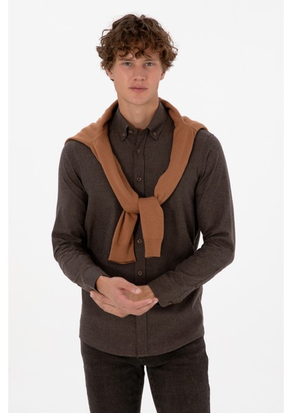 Erkek Kahverengi Gömlek Basic 50316721-VR029 modelleri