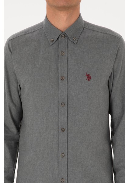 Erkek Gri Gömlek Basic 50316721-VR024