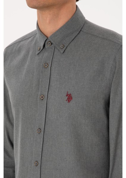 Erkek Gri Gömlek Basic 50316721-VR024