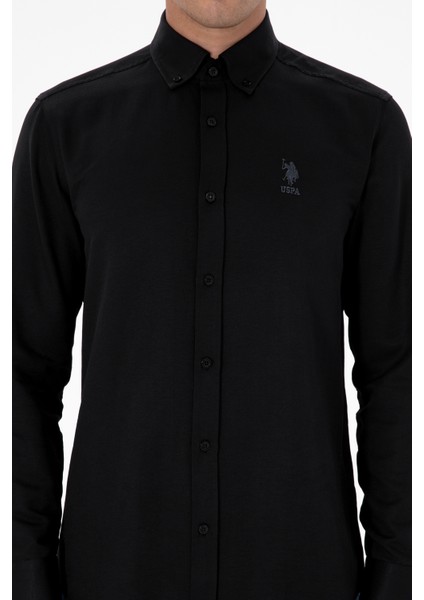 Erkek Siyah Gömlek Basic 50307693-VR046