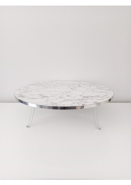 Yuvarlak Gümüş Detaylı Yer Sofrası Yemek Masası Mutfak Masası modelleri