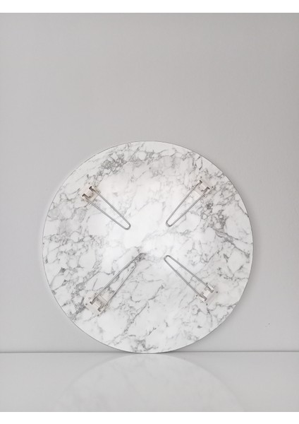 Yuvarlak Gümüş Detaylı Yer Sofrası Yemek Masası Mutfak Masası fırsatları