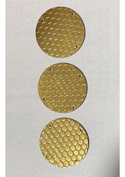 Pleksi Desenli Kalın Plastik Pul 3.2cm. 25GR. 20 Adet. Sarı.