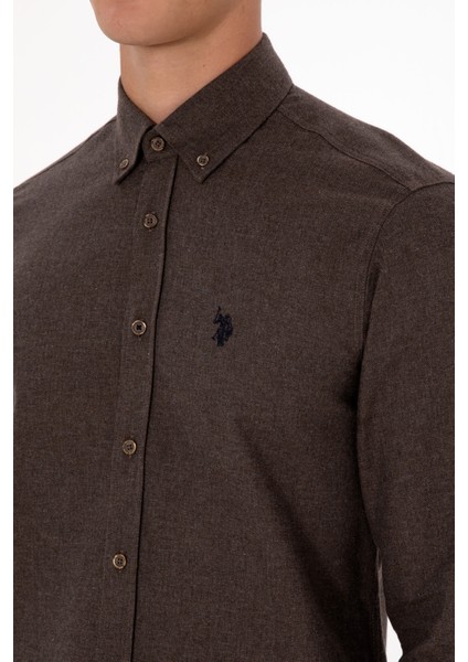 Erkek Kahverengi Gömlek Basic 50316721-VR029