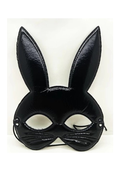 Siyah Renk Kumaş Malzemeden Imal Eva Tavşan Maskesi