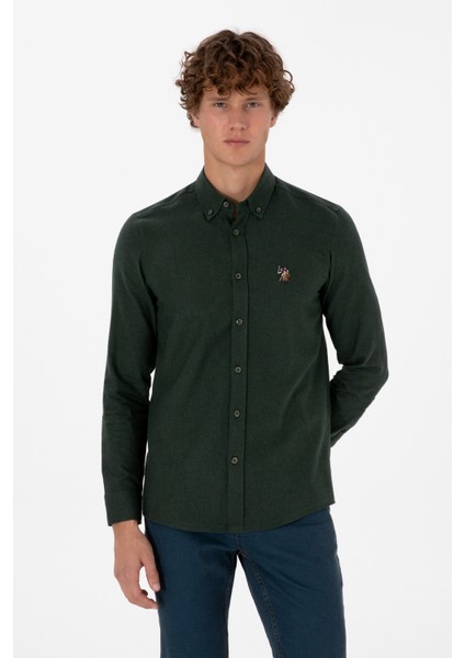 Erkek Koyu Yeşil Gömlek Basic 50307686-VR079 modelleri
