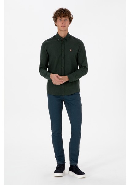 Erkek Koyu Yeşil Gömlek Basic 50307686-VR079 fırsatları