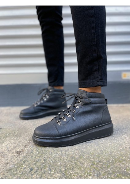 Atto Bağcıklı Ortopedik Taban Cilt Erkek Spor Bot CST - Siyah indirimleri