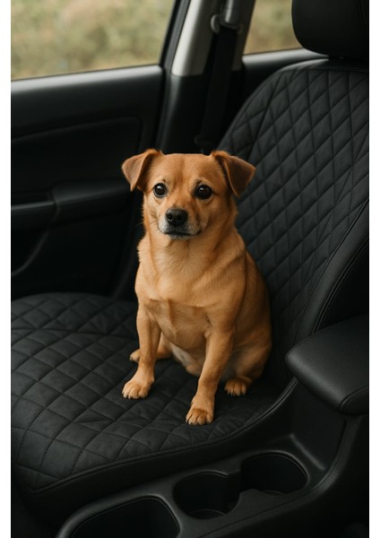 MYS Flex Araç İçi tekli SIVI geçirmez siyah 50x130 cm Evcil hayvan Örtüsü / köpek örtüsü koltuk koruyucu