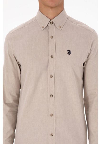 Erkek Bej Gömlek Basic 50316721-VR011