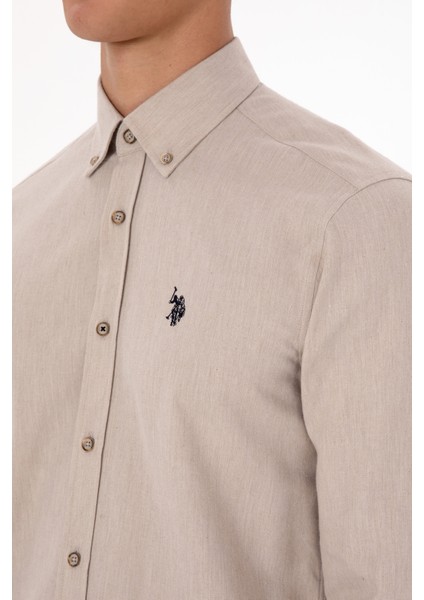 Erkek Bej Gömlek Basic 50316721-VR011