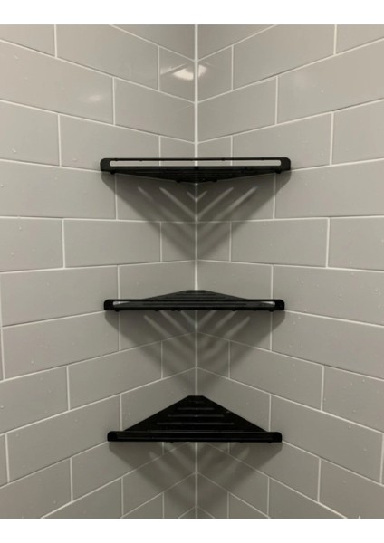 Seo Desıgn Siyah Köşe Banyo Rafı – Suya Dayanıklı Organizer fırsatları