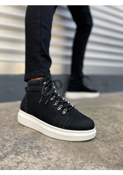 Atto Bağcıklı Ortopedik Taban Süet Erkek Spor Bot SBT - Siyah fiyatları