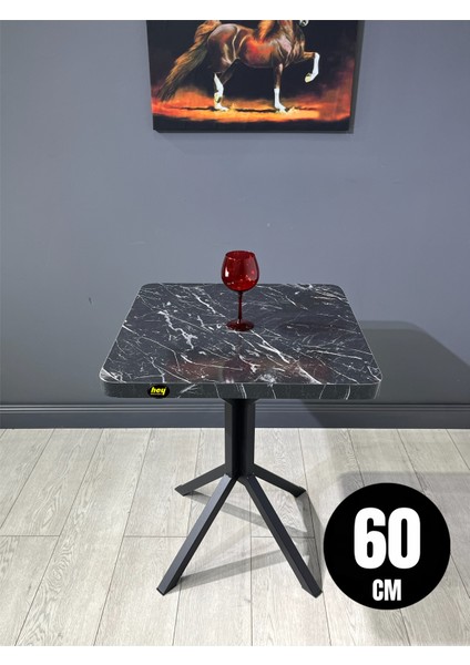 Zeren Kare Balkon Masası Mutfak Yemek Masası 60 cm
