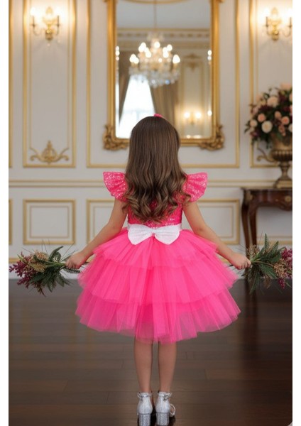 Pullu Katkat Doğum Günü Parti Elbisesi Taçlı Abiye Kostüm ABY222 fiyatları