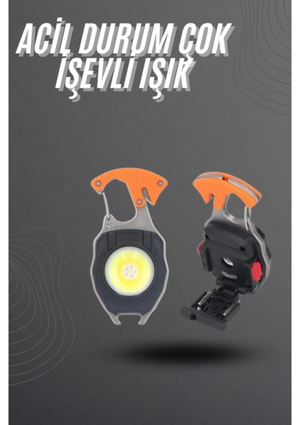El Feneri LED Anahtarlık Çok Fonksiyonlu Mini Çakmak Özellikli