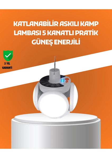 Çok Amaçlı Katlanabilir Güneş Enerjili Kamp Lambası – Masa Üstü ve Asılabilir Kullanım