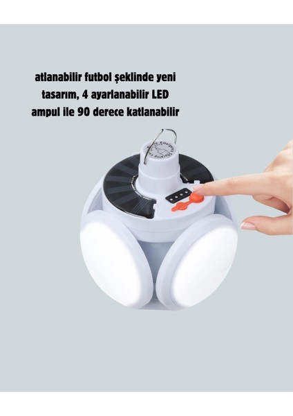 Çok Amaçlı Katlanabilir Güneş Enerjili Kamp Lambası – Masa Üstü ve Asılabilir Kullanım fırsatları