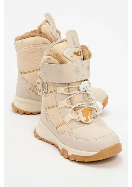 Çocuk Bot Içi Kürklü Kaymaz Taban Bantlı Ortopedik - Krem - 28