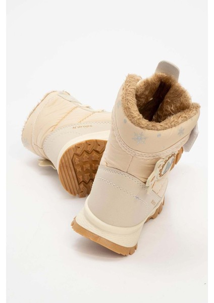 Çocuk Bot Içi Kürklü Kaymaz Taban Bantlı Ortopedik - Krem - 28 fırsatları