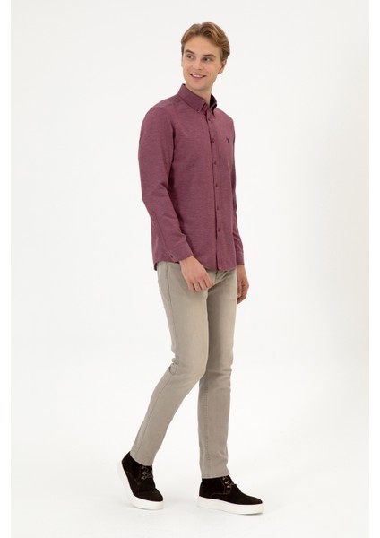 Erkek Bordo Gömlek Basic 50316723-VR014 fırsatları