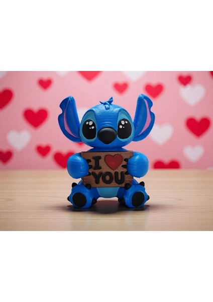 Stitch ve Angel I Love You Dekor Figür Oyuncak