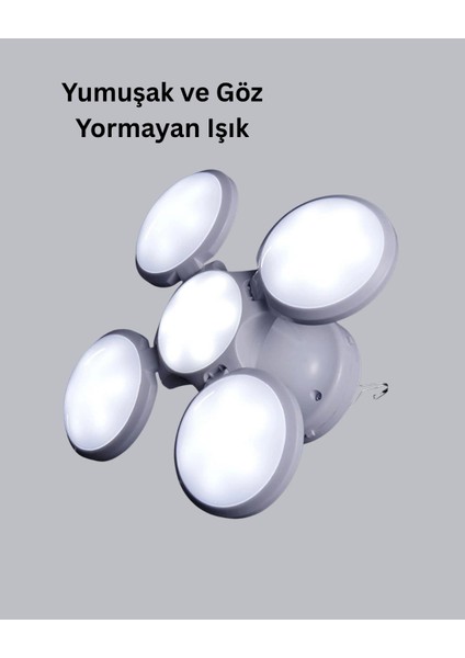 Solar Güneş Enerjili ve USB Şarjlı 5 Kanatlı LED Kamp Lambası modelleri