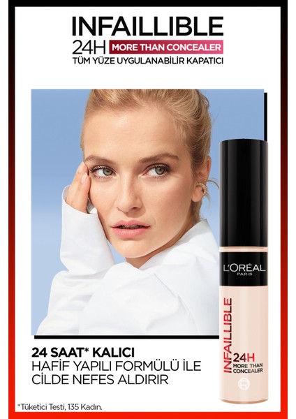 Infaillible Tüm Yüze Uygulanabilir Kapatıcı 322 Ivory + L'oréal Paris True Match Bakım Yapan Fondöten 1n Ivory Ikilisi modelleri