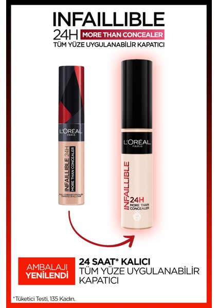 Infaillible Tüm Yüze Uygulanabilir Kapatıcı 322 Ivory + L'oréal Paris True Match Bakım Yapan Fondöten 1n Ivory Ikilisi fırsatları