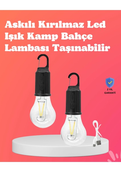 C Tipi Şarjlı Asılabilir Kamp Feneri