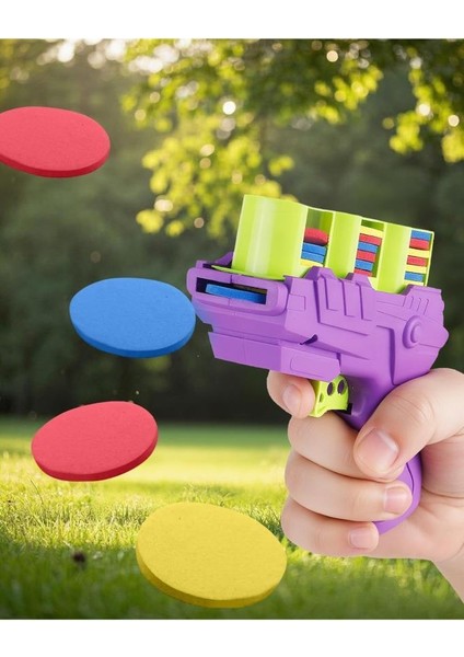 25 Köpük Disk Atan Oyuncak Tabanca Kedi Köpek Eva Frizbi Atan Çocuk Oyun Tabancası Yumuşak Kurşun