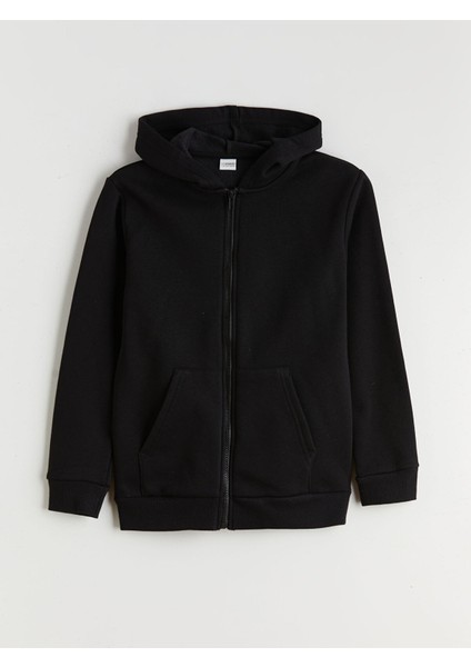 Yeni Sezon Kapüşonlu Erkek Çocuk Kalın Fermuarlı Sweatshirt