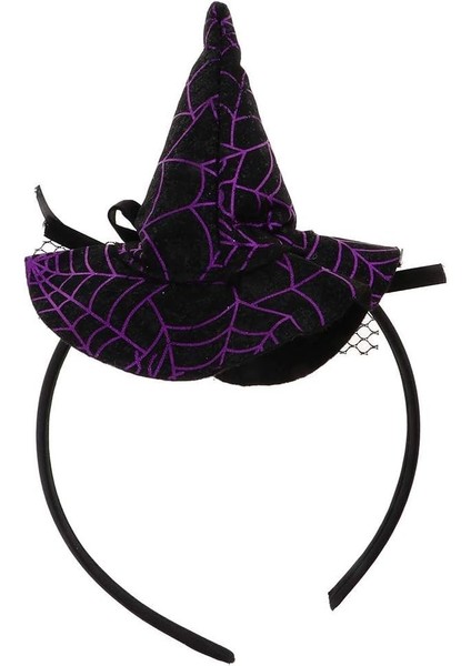 Cadı Şapkalı Halloween Parti Tacı Tüllü Mor Cadılar Bayramı Aksesuarı fırsatları
