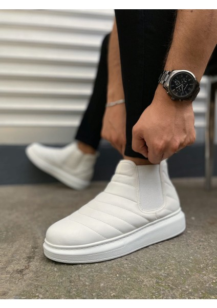 Otso Bağcıksız Ortopedik Taban Cilt Erkek Spor Bot CBT - Beyaz