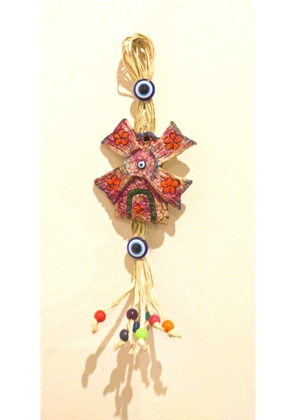 Antioch Artdesign Ikili Alaçatı Değirmen ve Deniz Kabuklu Yelkenli Duvar Bahçe Balkon Süsü modelleri